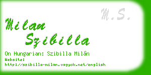 milan szibilla business card